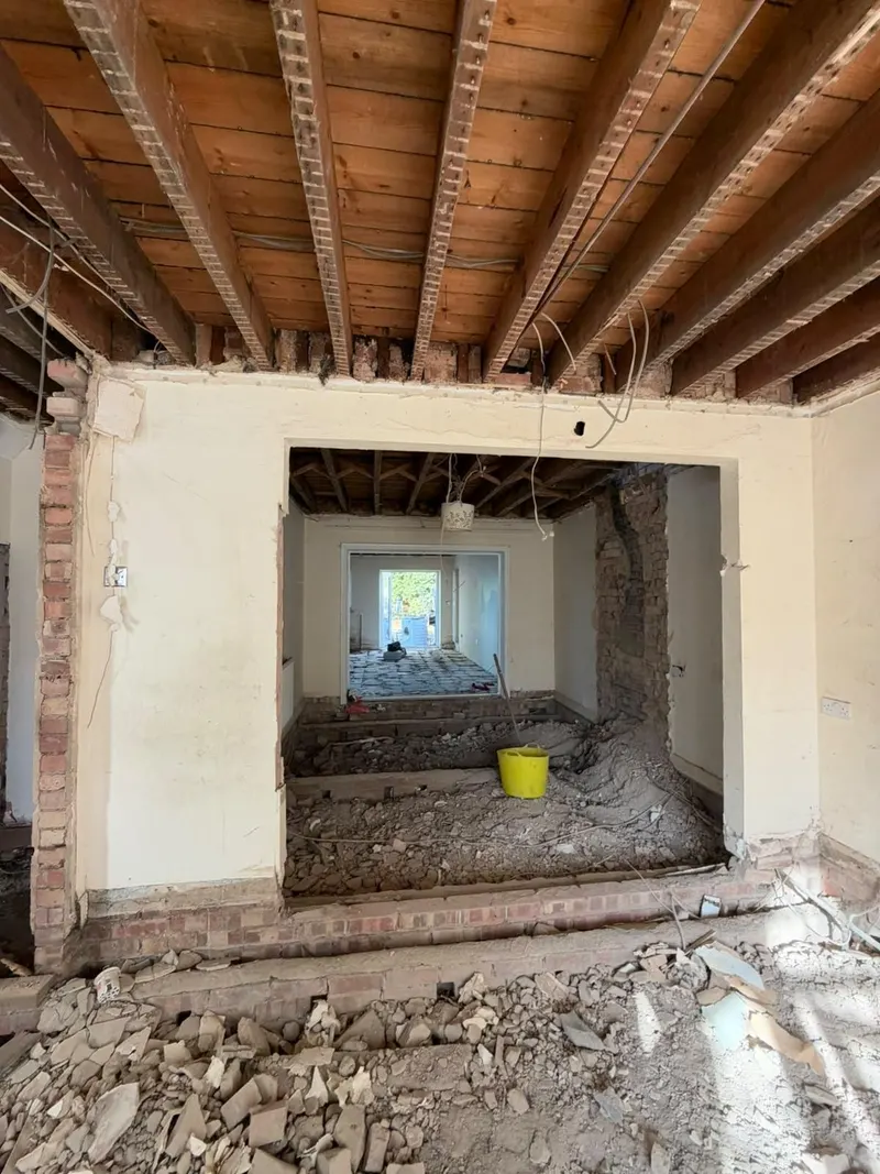 Walls opened up through the house for open-plan living